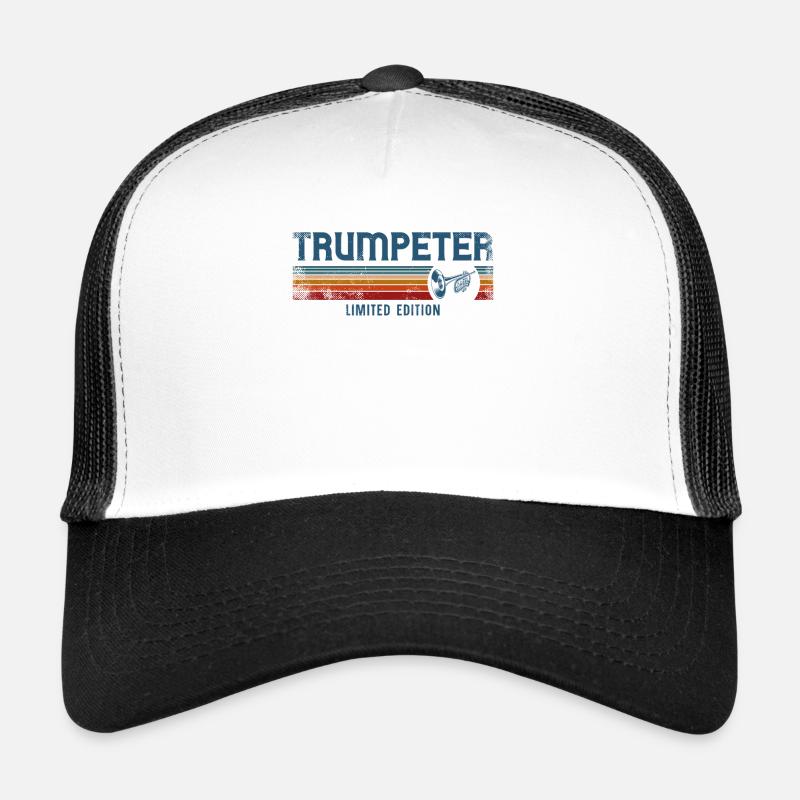 Trumpet Player Retro Vintage - Trucker Cap - Weiß/Schwarz