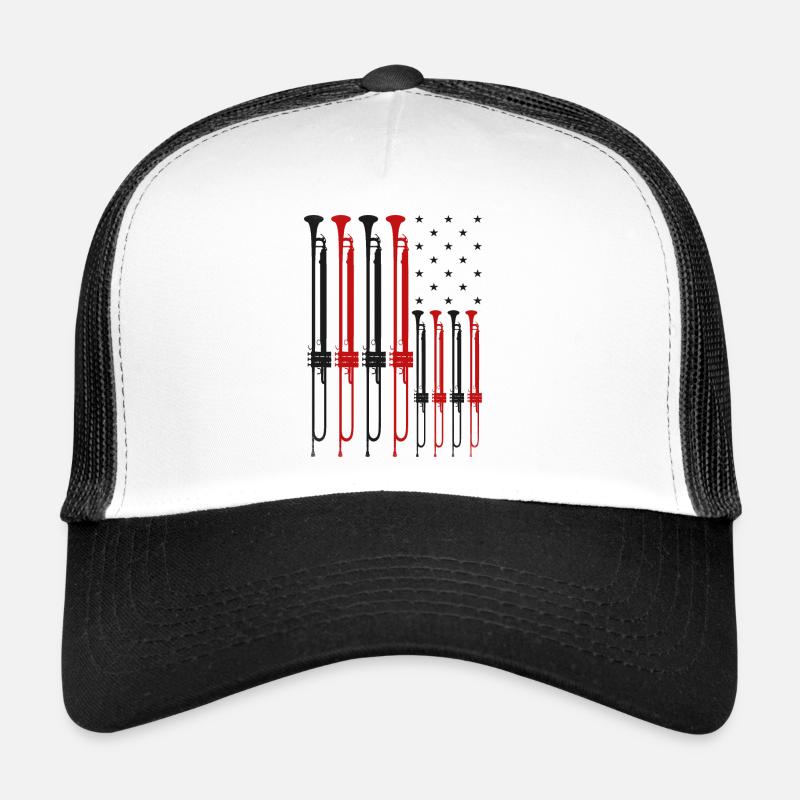 Trompettiste Drapeau américain Casquette trucker 