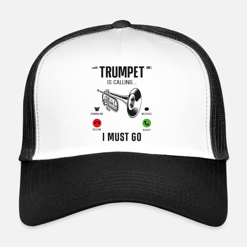 Trumpet Player Phone Display Trucker Cap