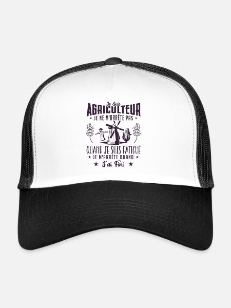 Je suis agriculteur | Agriculture | Ferme | Paysan - Casquette trucker  - blanc/noir - Devant