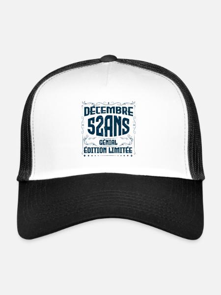 DÉCEMBRE 52 Ans | Édition limitée - Casquette trucker  - blanc/noir - Devant