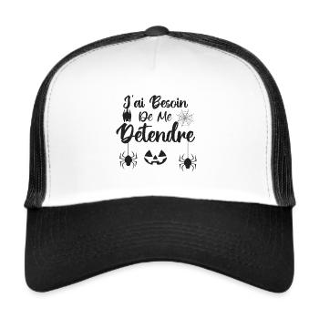 J’ai besoin de me détendre - Casquette trucker  - blanc/noir - Devant