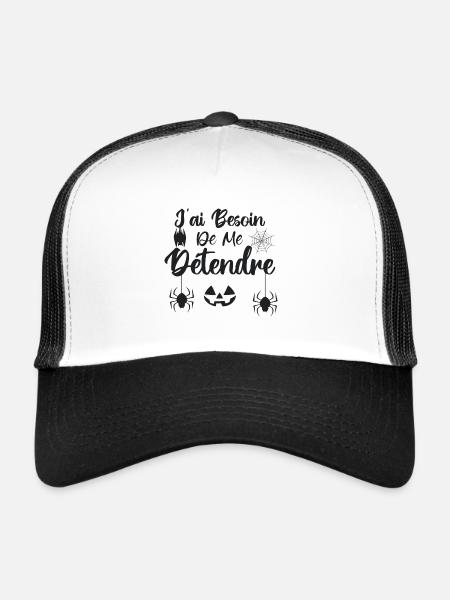 J’ai besoin de me détendre - Casquette trucker  - blanc/noir - Devant
