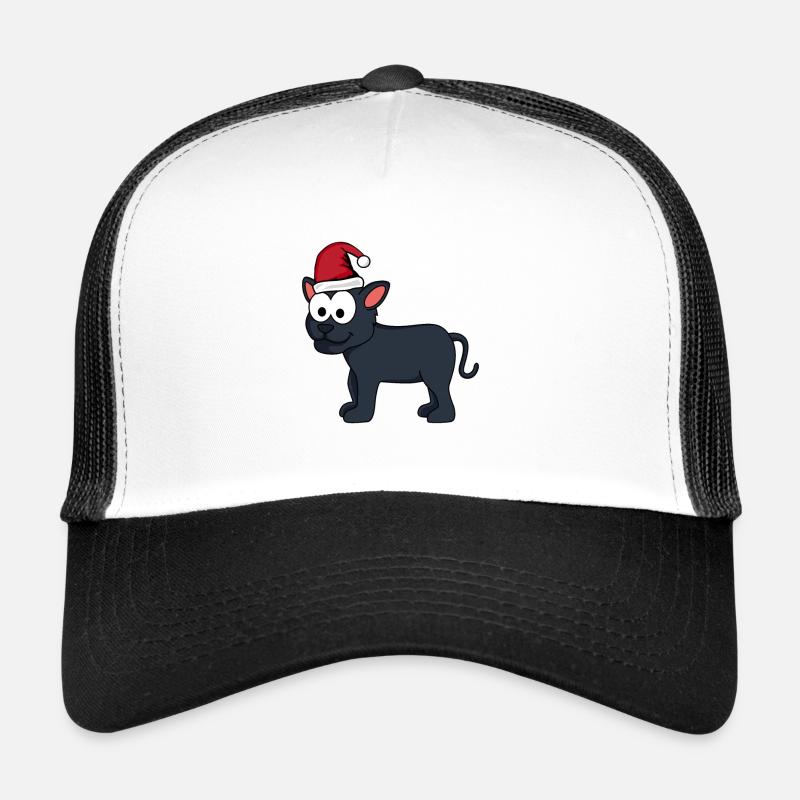 Panther Comic Christmas - Casquette trucker  - blanc/noir