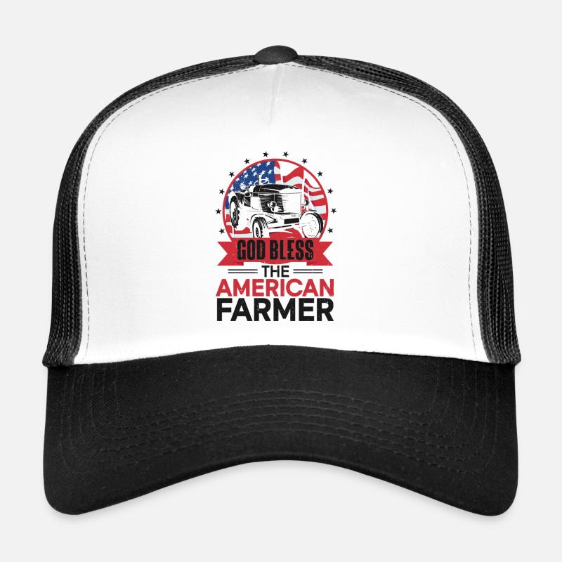 Farming Farmer Us American Flag Trucker Cap