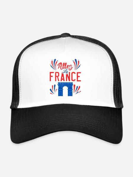 Allez La France - Casquette trucker  - blanc/noir - Devant