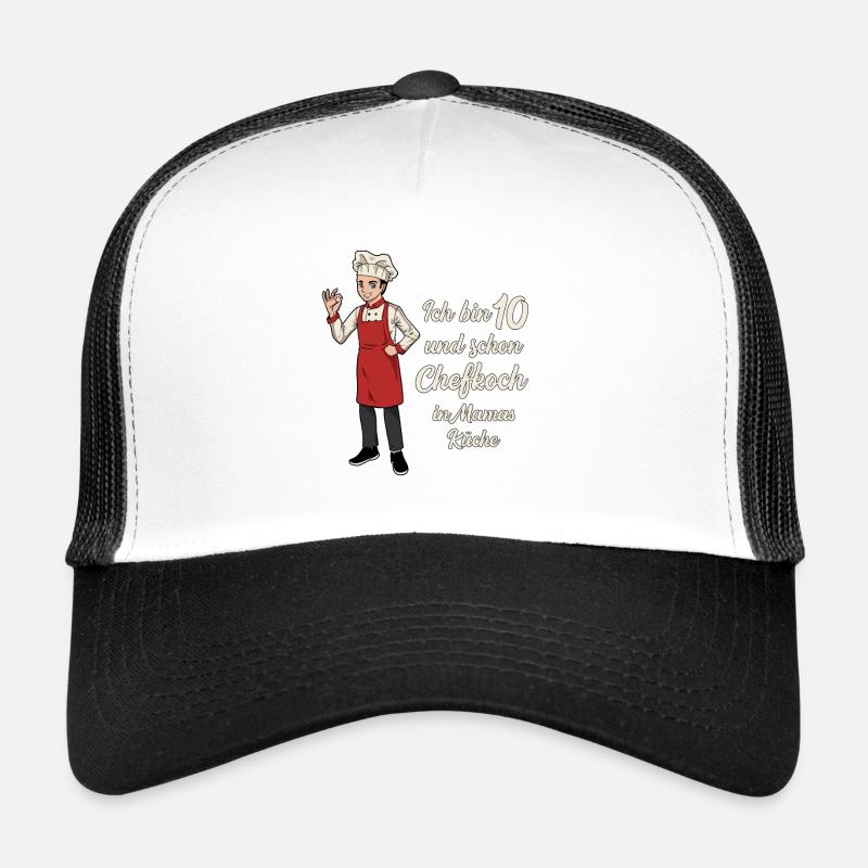 Ich bin 10 - Jungen Koch - Trucker Cap - Weiß/Schwarz