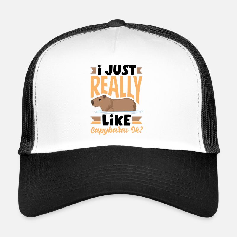 Capybara rongeur J’aime vraiment les capybars ok Casquette trucker 