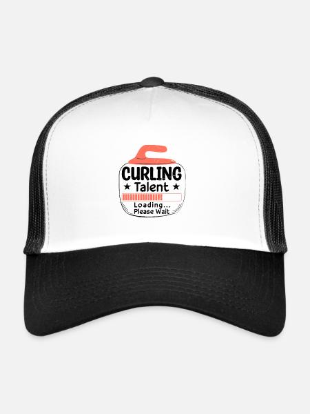 Chargement des talents de curling - Casquette trucker  - blanc/noir - Devant