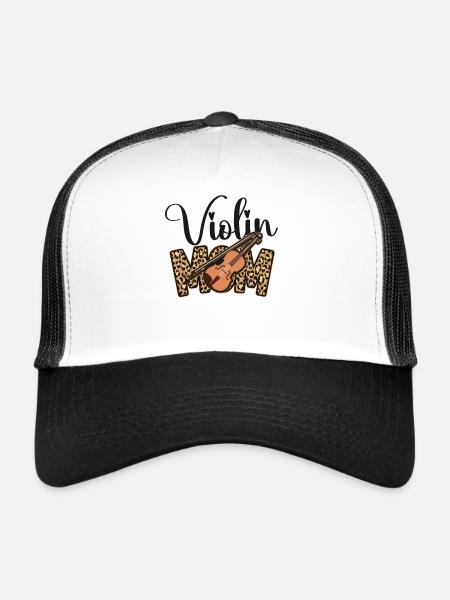 Violon Violoniste Maman Guépard - Casquette trucker  - blanc/noir - Devant
