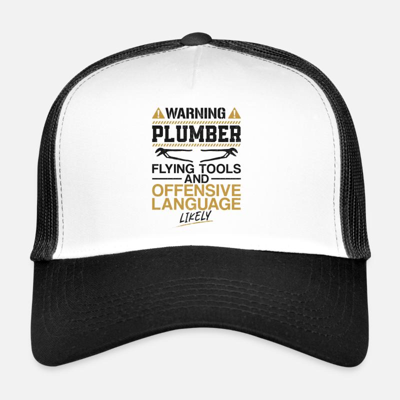 Plumbing Plumber Vintage Warning Trucker Cap