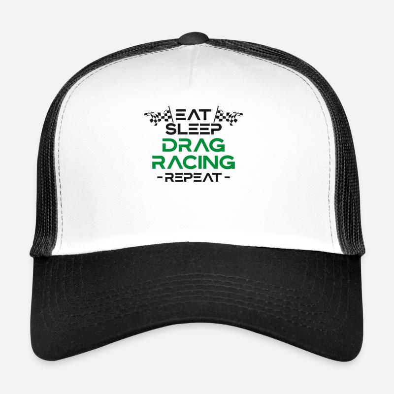 Dragster course voiture manger dormir Casquette trucker 