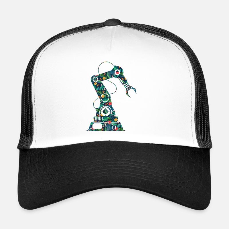 Robot Robotics Engineer Flower Trucker Cap