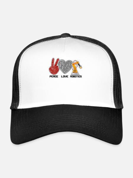 Ingénieur en robotique robotique femme - Casquette trucker  - blanc/noir - Devant