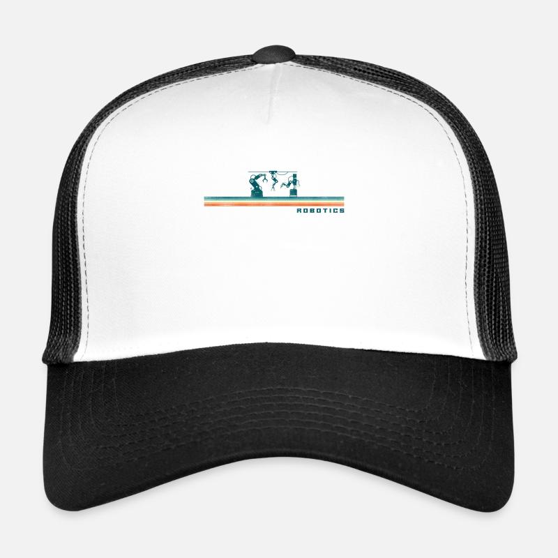 Robot Robotics Engineer Retro - Trucker Cap - Weiß/Schwarz
