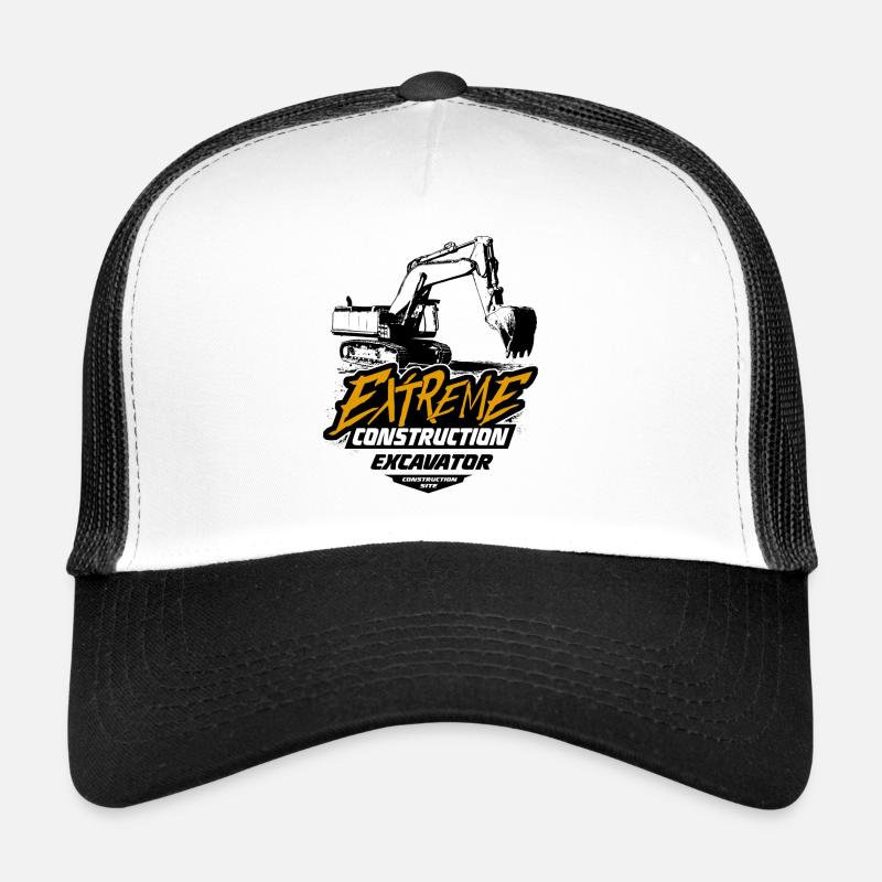 Pelles sur chenilles - pelles hydrauliques - pelles sur chenilles - Casquette trucker  - blanc/noir