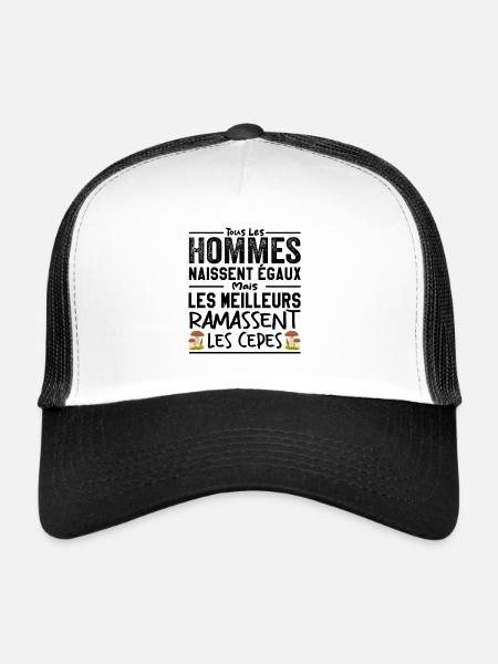 Cèpe Champignon Meilleur Homme Cèpes Champignons - Casquette trucker  - blanc/noir - Devant