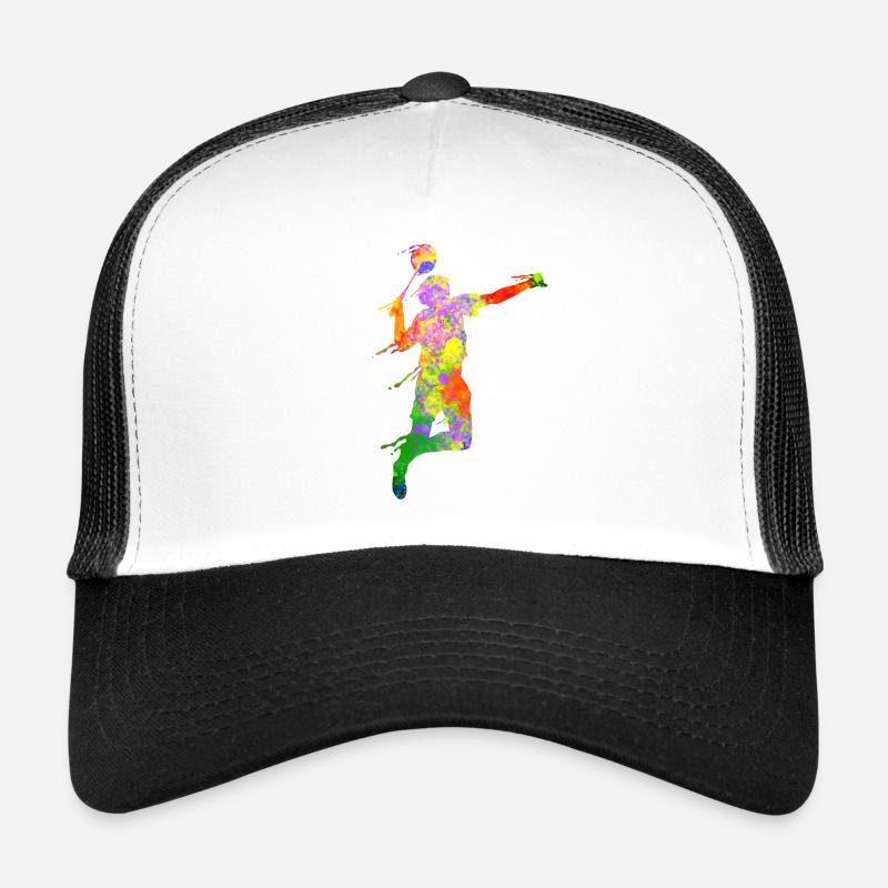 Badminton Scherenschnitt Squash - Trucker Cap - Weiß/Schwarz