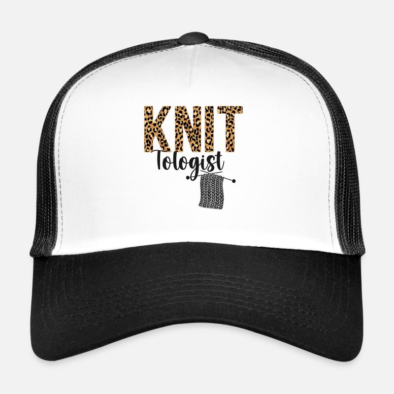 Knitting Knitter Leopard Cheetah - Trucker Cap - Weiß/Schwarz