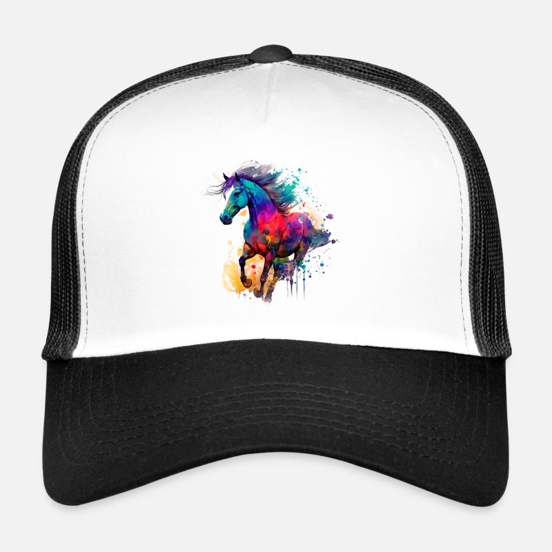 Idee Leidenschaft Pferde Reiter Aquarell Spritzer Trucker Cap