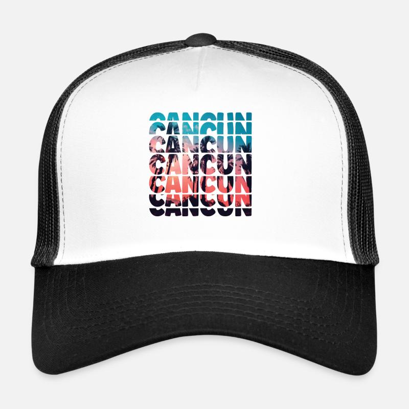 Cancun Beach Vacation Mexico Ocean Palm Tree Trucker Cap