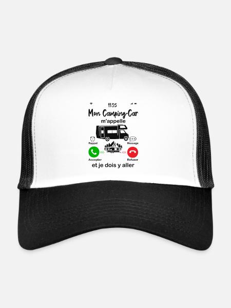 Camping-car Humour | Mon Camping Car m'appelle - Casquette trucker  - blanc/noir