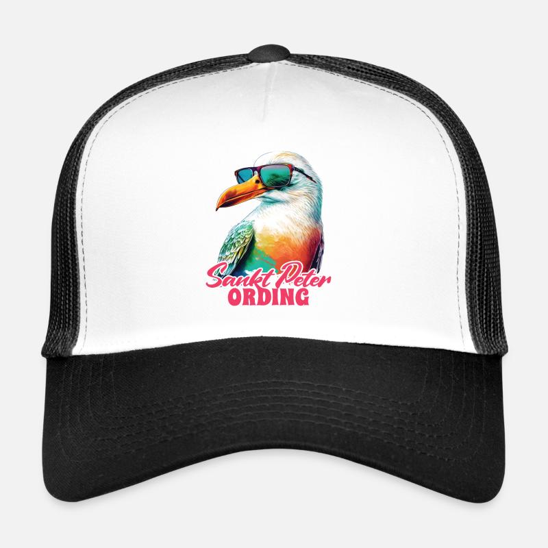 Sankt Peter Ording Holiday Seagull with Sunglasses Trucker Cap