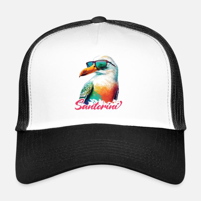 Santorin Grèce vacances Mouette Lunettes de soleil Casquette trucker 
