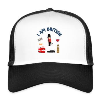 I am british - Trucker Cap - Weiß/Schwarz - Vorne
