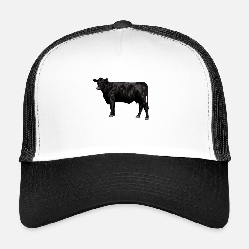 Zeichnung eines Black Angus Rind Trucker Cap