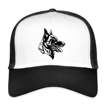 Malinois head male can be personalized - Trucker Cap - white/black - Front