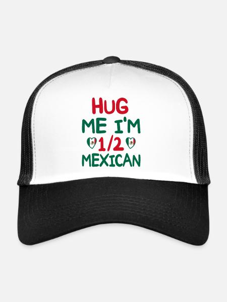 Humour Mexicain Je Suis À Moitié Mexicain - Casquette trucker  - blanc/noir - Devant