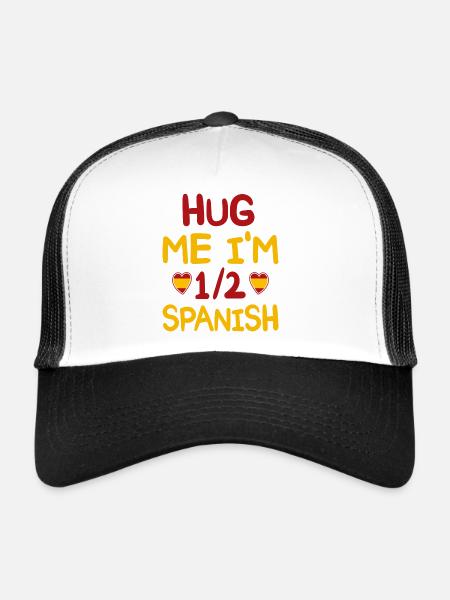Humour Espagnol Je Suis À Moitié Espagnol - Casquette trucker  - blanc/noir - Devant