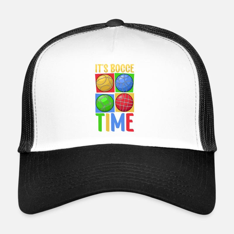 C’est l’heure de la pétanque - Boccia - Casquette trucker  - blanc/noir