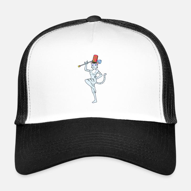Comic Katze beim Twirling Trucker Cap