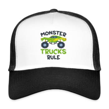 Monster Trucks - Monster Trucks Rule - Trucker Cap - Weiß/Schwarz - Vorne