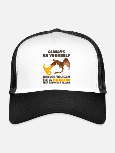 Always Be Yourself Unless You Can Be A Dragon - Casquette trucker  - blanc/noir - Devant