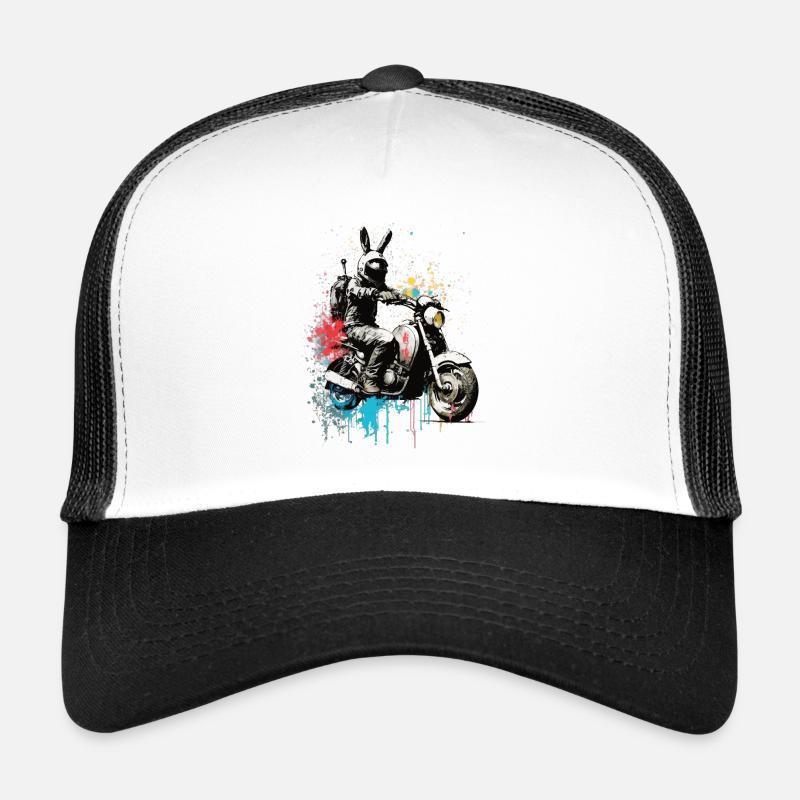 Graffiti Hase auf Motorroller Motorrad Trucker Cap
