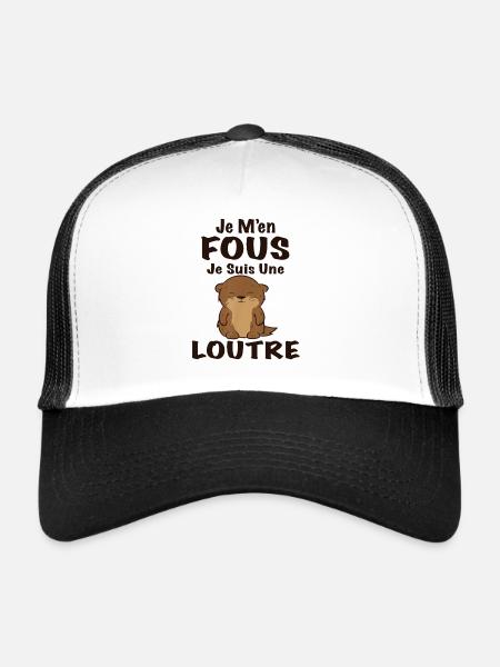 Je M'en Fous Je Suis Une Loutre Cadeau - Casquette trucker - blanc/noir