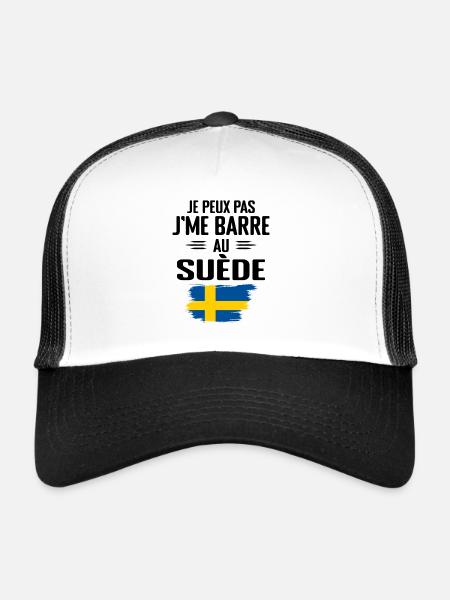 Je Peux Pas J'me Barre Au Suède - Casquette trucker  - blanc/noir - Devant