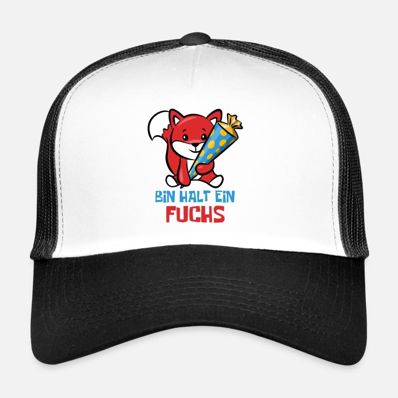 Schlauer Fuchs Schulanfang - Bin halt ein Fuchs - Trucker Cap - Weiß/Schwarz