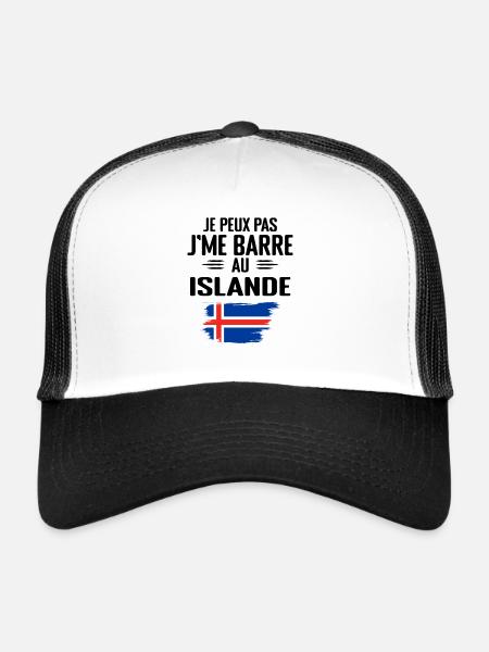 Je Peux Pas J'me Barre Au Islande - Casquette trucker  - blanc/noir - Devant