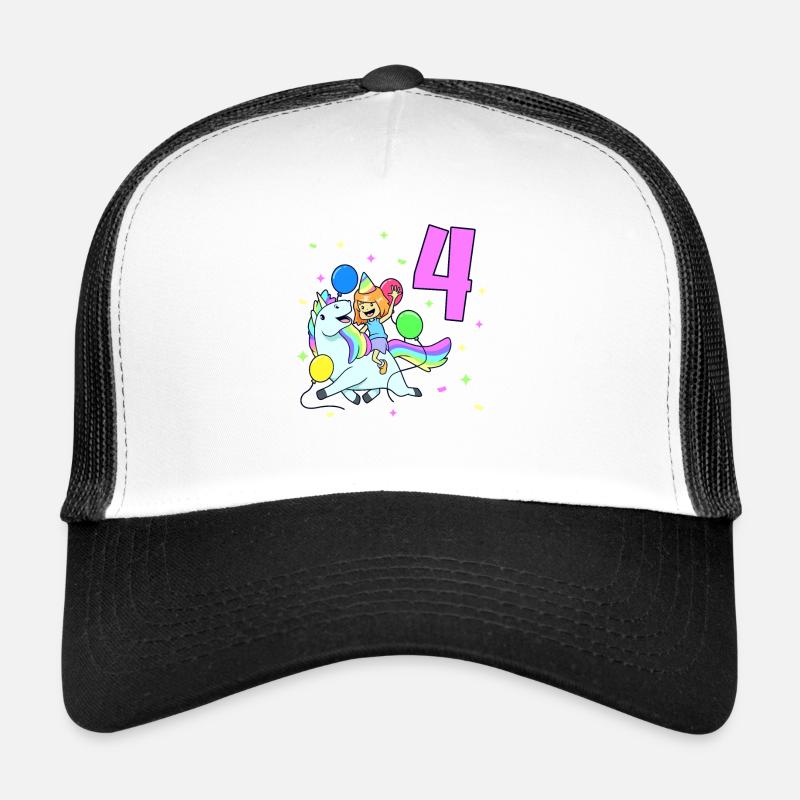 Mit Einhorn - Mädchen Geburtstag 4 Jahre Trucker Cap
