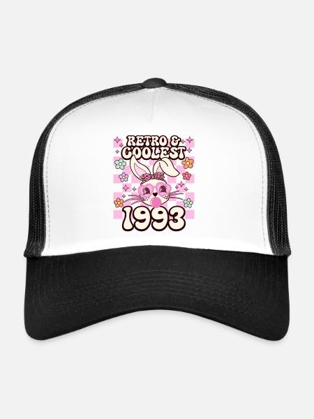 Rétro Cool Fille Née En 1993 30 Ans Anniversaire - Casquette trucker  - blanc/noir - Devant