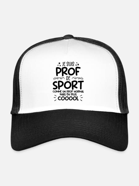Je Suis Prof De Sport Cadeau Prof De Sport - Casquette trucker  - blanc/noir - Devant