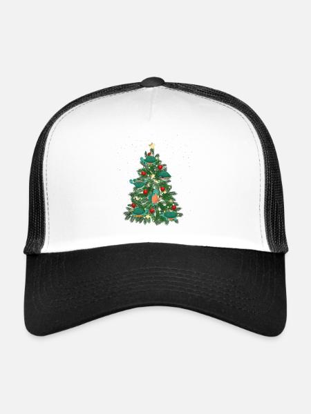 Sea Turtle Tortoise Christmas Tree - Trucker Cap - white/black - Front