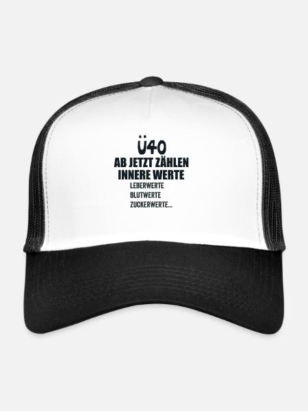 Ü40 Geburtstag über 40 Jahre Funshirt Birthday - Casquette trucker  - blanc/noir - Devant