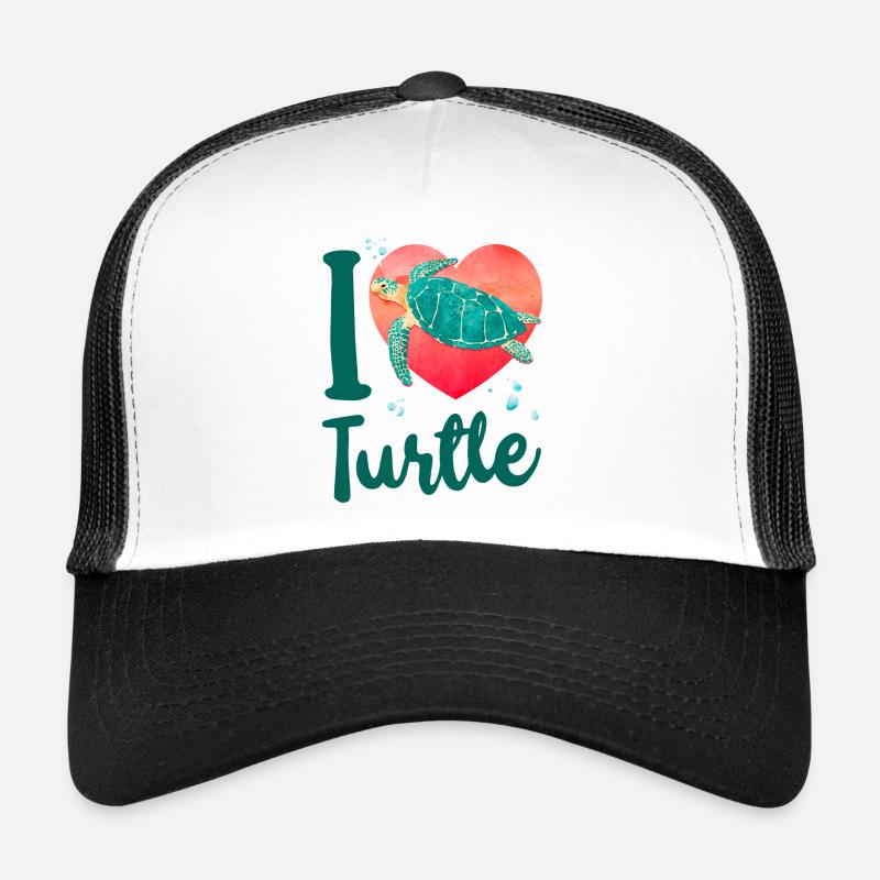 Sea Turtle Tortoise Heart I Love Trucker Cap