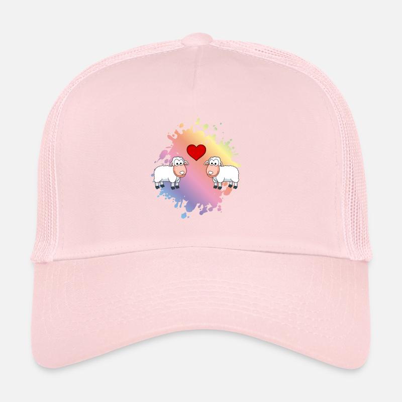 Schaf Comic Paar Liebe Trucker Cap