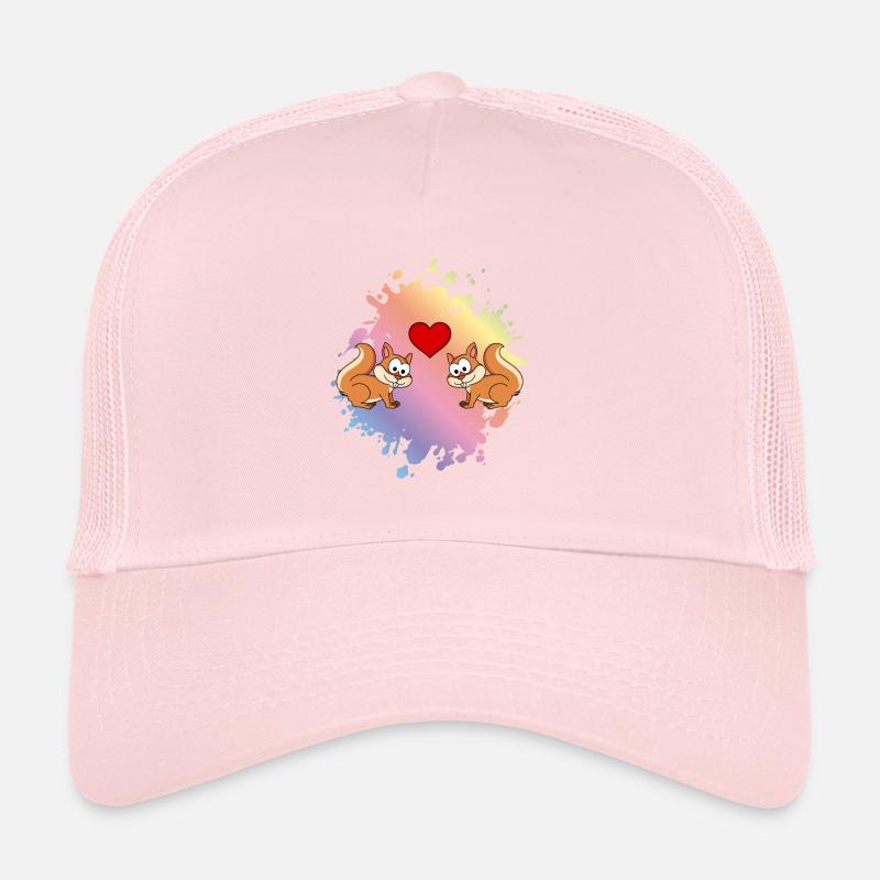 Squirrel Comic Couple Love Trucker Cap